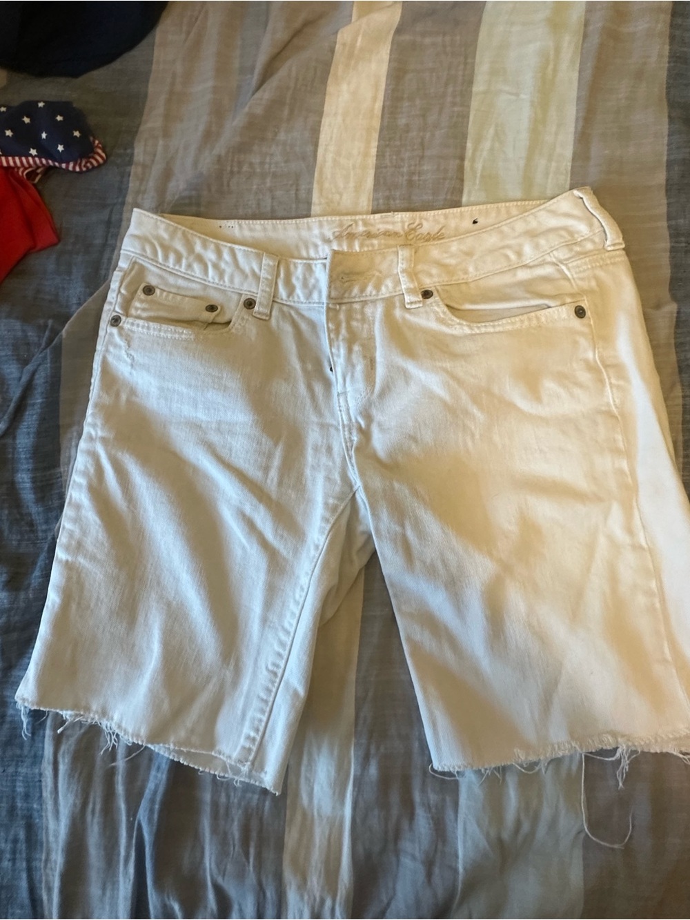American Eagle Outfitters White Denim Cutoff Shorts